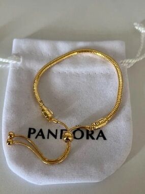 Pandora Gold Adjustable Snake Chain Bracelet